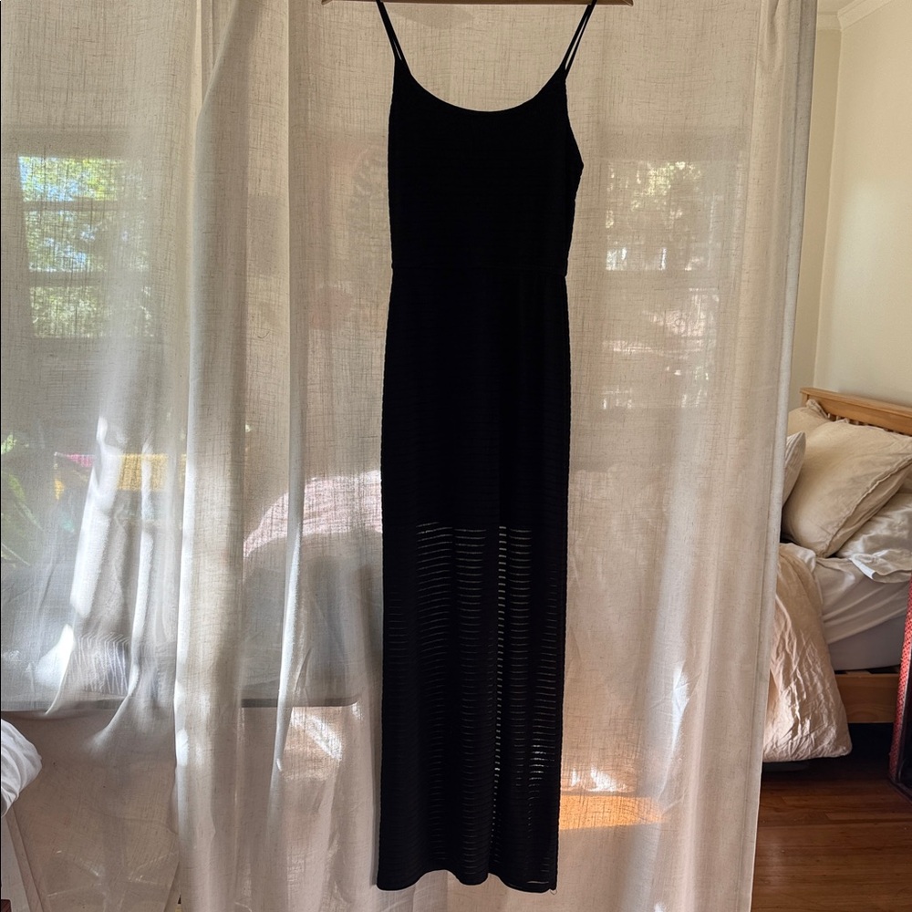 Aqua Black Strappy Maxi Dress